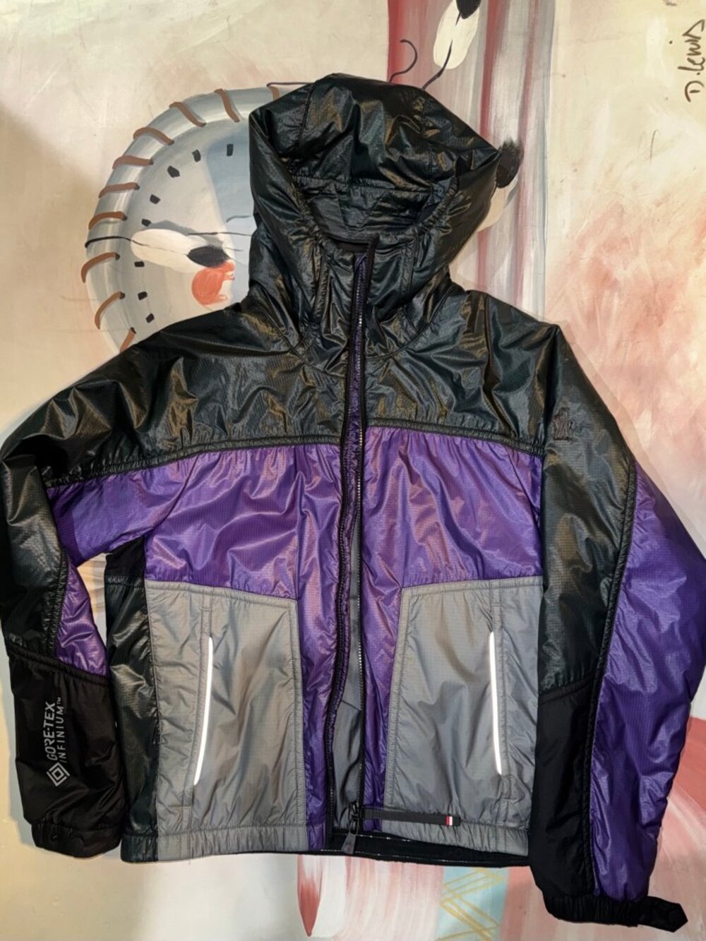 Moncler Grenoble Peyrus Hooded Color Block Jacket Size Large